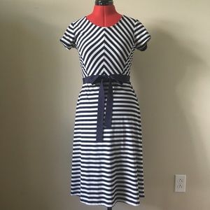 Downeast Navy White Stripe Dress